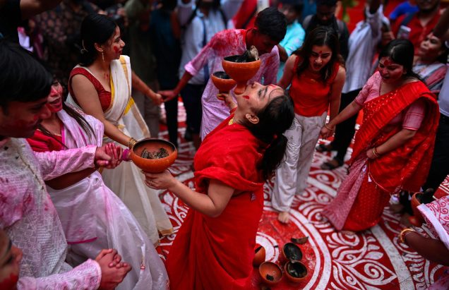 Dhunuchi nach - A dhunuchi is a traditional incense burner, typically made from earthenware or metal, shaped like a shallow bowl with a handle for easy holding (during the dance). Commonly...